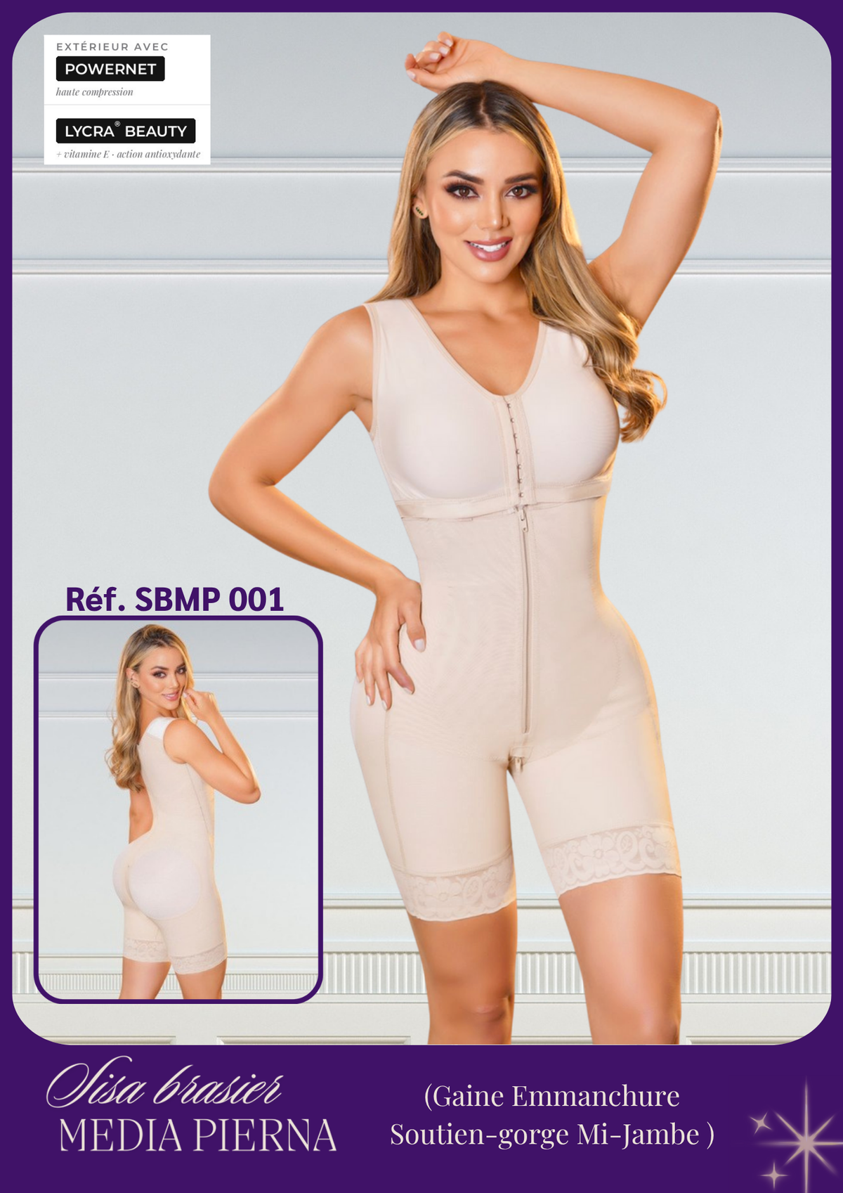 Faja Sisa Brasier Media Pierna / Gaine Emmanchure Soutien - gorge Mi-Jambe REF SBMO001