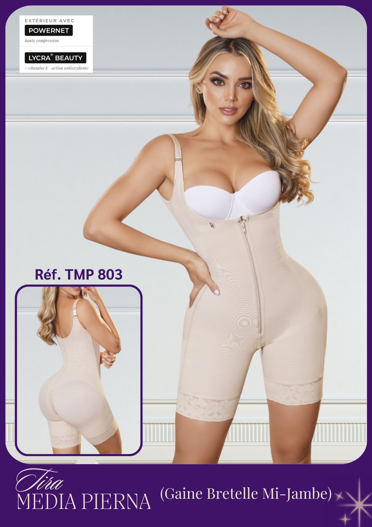 Faja Tira Media Pierna / Gaine Bretelle Mi-Jambe Ref TMP803